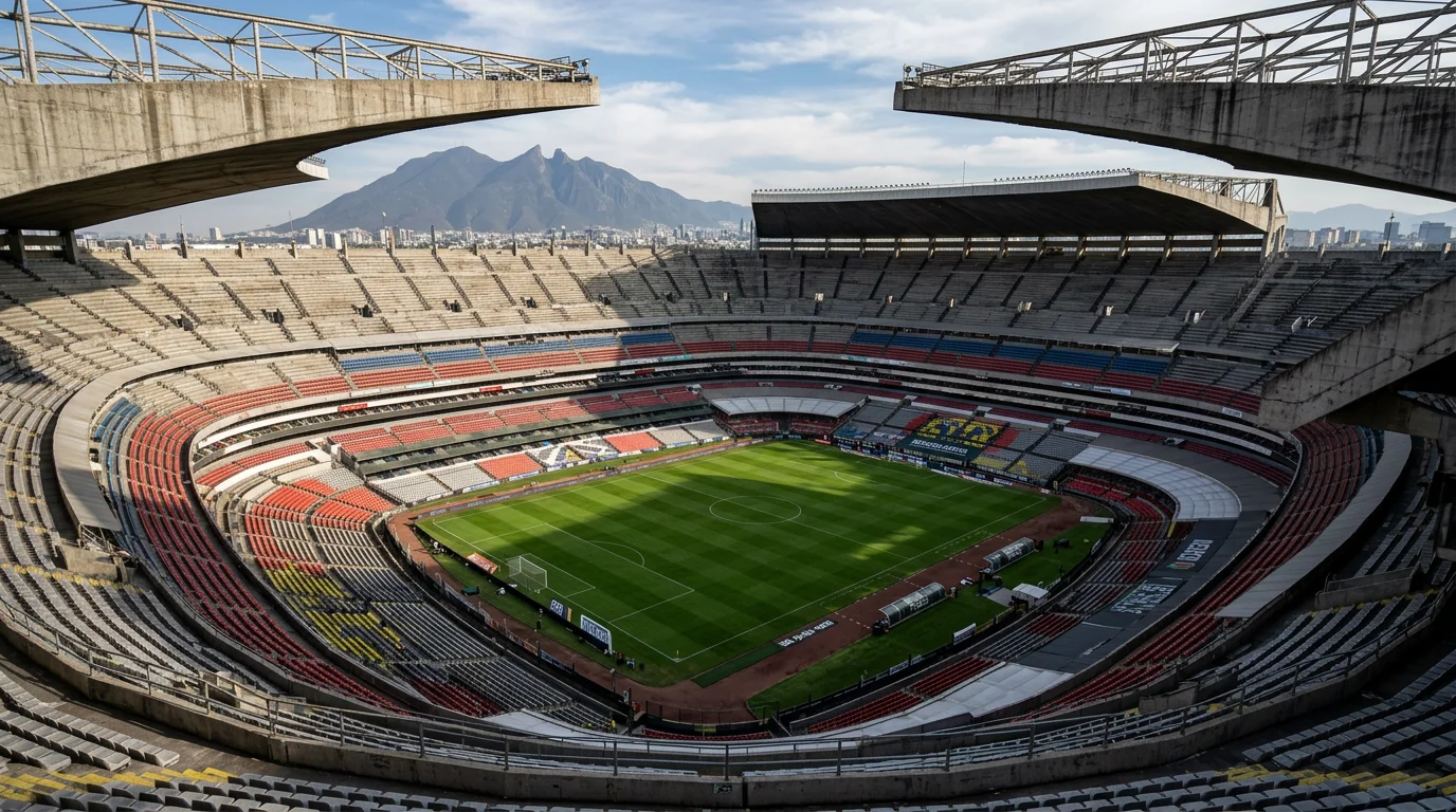 Estadio Azteca in Mexico City, three-time World Cup venue hosting the 2026 opening match